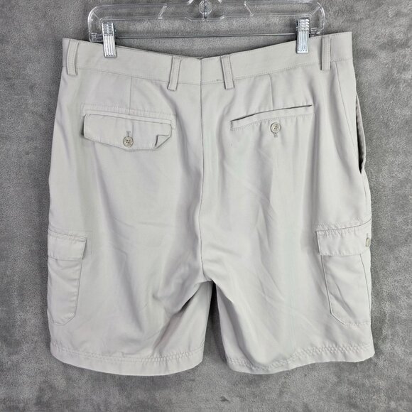 Mens Island Republic Beige Cargo Shorts 100% Polyester 10" Inseam Size 36 - Picture 5 of 9